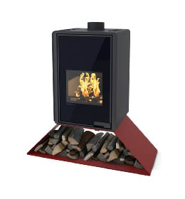 Krbová kamna HS Flamingo DELUXE  SENAI, červená