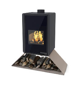 Krbová kamna HS Flamingo DELUXE  SENAI, olivová