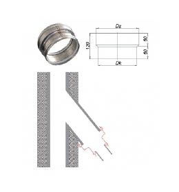 Převlečné napojení kouřovodu na keramický komín – po kouři