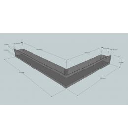 KRBOVÁ MŘÍŽKA OTEVŘENÁ ROHOVÁ 70X50X9 ANTRACIT HLOUBKA 8 CM