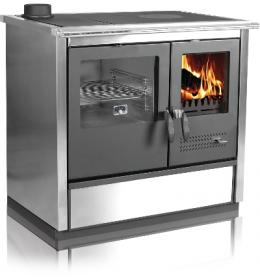 Sporák na tuhá paliva NORTH 8,73 kW, levý, inox