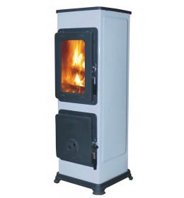 BOZEN AT - SMALTOVANÁ BÍLÁ KAMNA SE ŠAMOTOVOU VYZDÍVKOU