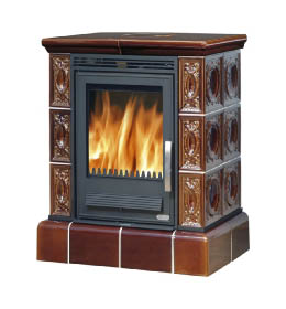 Kachlová kamna ABX s kombi vložkou Helvetia KP kachlový sokl