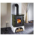 Kachlová kamna HAAS+SOHN Empoli černá, zelená kachle