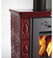 Kachlová kamna HAAS SOHN Empoli černá, bordeaux kachle