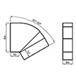 Nastavitelné koleno 45°–90°–kanál 200 x 90 mm