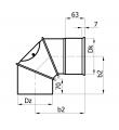 Koleno nerez 1mm - nastavitelné 90* 200mm s čistícím otvorem