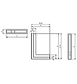 Ventilační otvory s montážním rámem – rohové 700 x 500 x 70 mm nerez