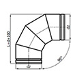 Koleno stavitelné 0–90° průměr 100 mm